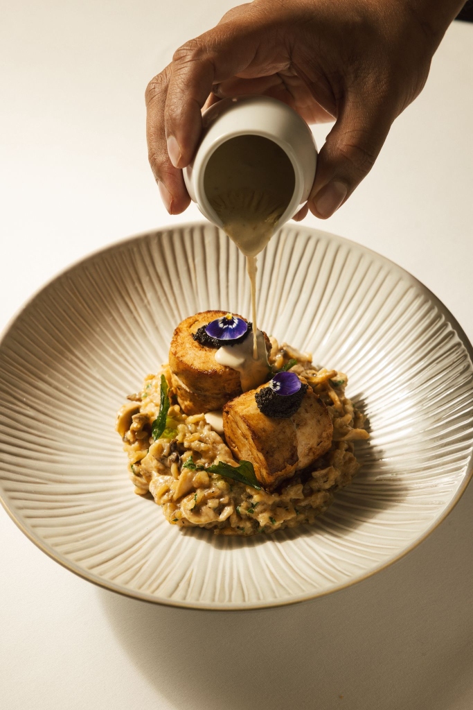 Monk fish with risotto rice