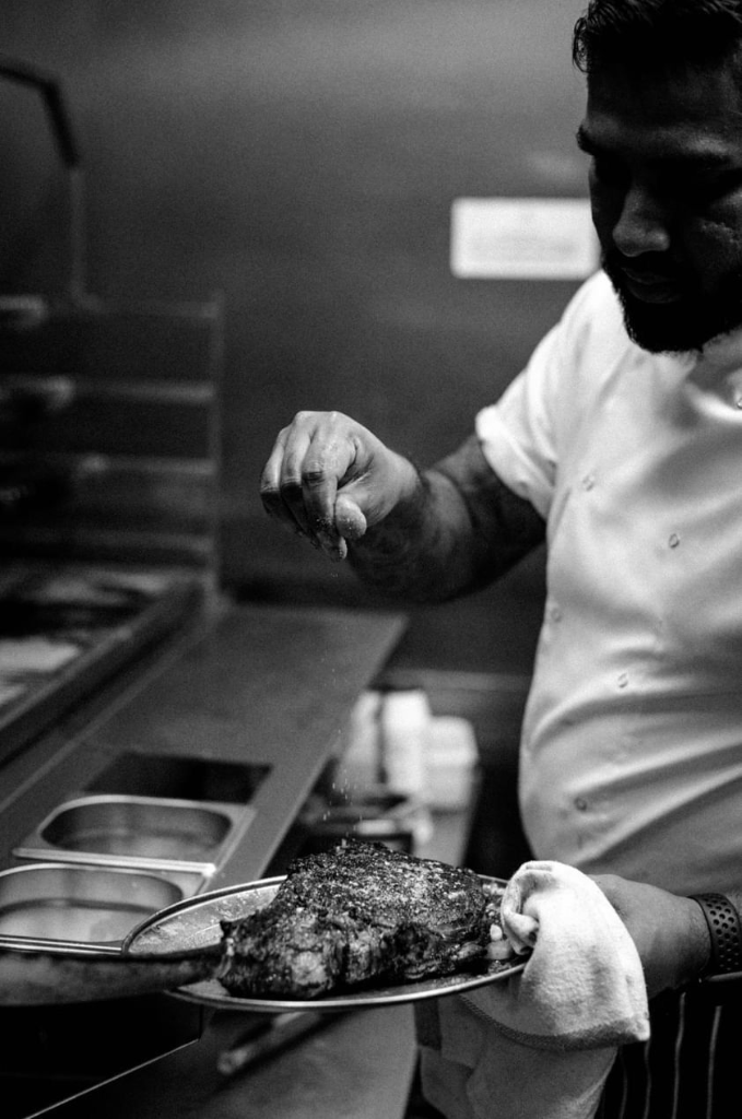 Chef Dilanka seasoning steak