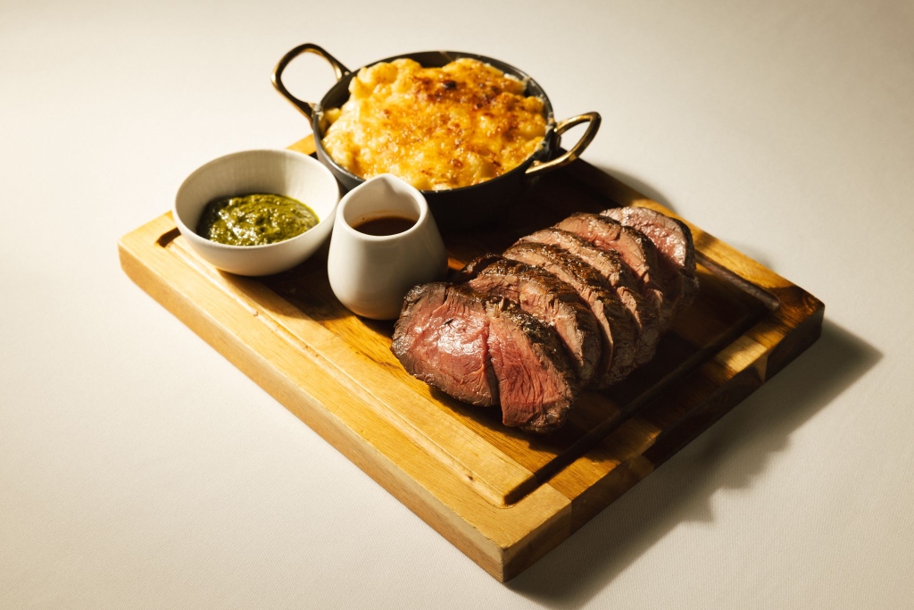 Steak Board with Mac and Cheese