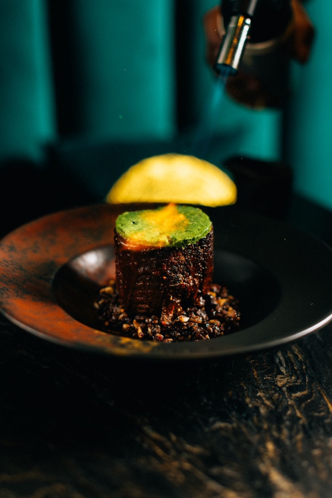 Slow cooked beef shoulder with mixed herbs